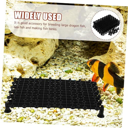 Kisangel 5Pcs PVC Fish Tank Bottom Plate with Nails Multi Functional Clapboard for Aquarium Divider Smooth Surface for Fish Safety Easy Installation Black
