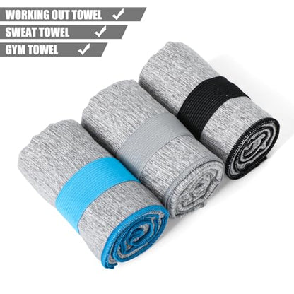 3 Pack Sweat Towel for Working Out Quick Dry Microfiber Gym Towels Men Women Fitness Exercise Tennis Weight Lifting Outdoor Cycling Hiking Fishing Towels(3 Pack(Grey)) - color: 3 Pack(grey)