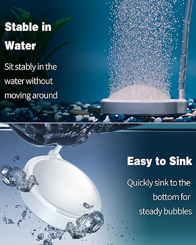 Pawfly Aquarium Hemispherical Air Stone for Air Pump Fish Tank Air Stone Disc Bubbler Round Micro Bubble Release Tool Oxygen Diffuser for Fish Tanks Buckets Small Ponds and DWC System
