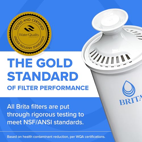 Brita Extra-Large 27-Cup Water Filter Dispenser with Standard Filter, WQA NSF/ANSI Certified, Removes Chlorine Taste & Odor, Reduces Zinc Copper & Mercury, BPA-Free, 1 Filter Included, Lasts 2 Months
