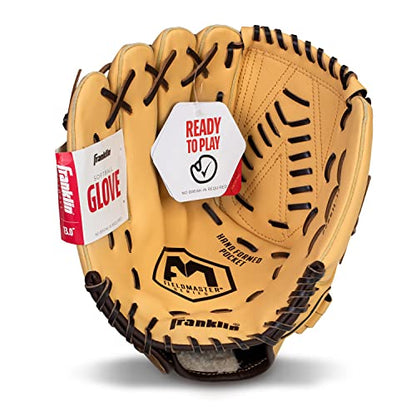 Franklin Sports Field Master Baseball Glove - color: Camel, style: 13" - Basket "V" Web