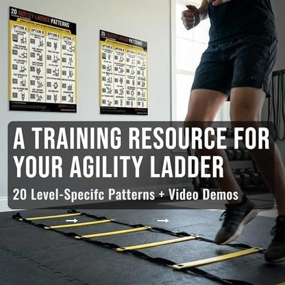 Guided Coaching Agility Ladder Drills Training System - Structured Speed & Footwork Charts with Built-in Progressions - size: 18x24", style: Intermediate–Advanced (18x24)