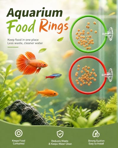 7 Pcs Betta Fish Enrichment Toys, 1 Mirror with Floating Ball, 1 Clouds Decoration, 4 Exercise Training Rings, 1 Resting Leaf, Tank Accessories Set