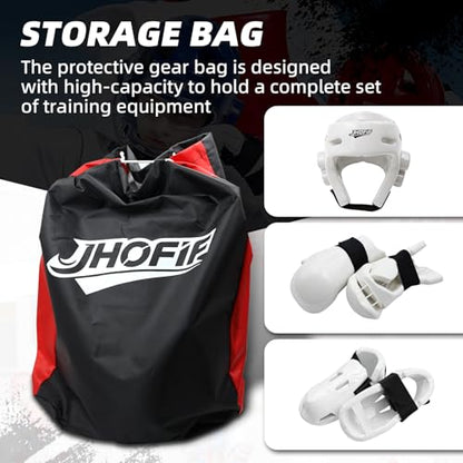 Martial Arts Karate Protective Sparring Gear Package Deal/Gift Adjustable Adult & Youth Headgear, Gloves & Kicks for MMA, Taekwondo, Boxing Training - color: white, size: X-Large