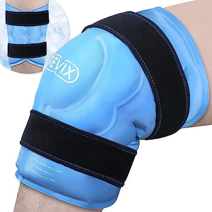 REVIX 20" XXXL Knee Ice Pack Wrap Around Entire Knee, Extra Large Ice Pack - style: Blue-1 Pack