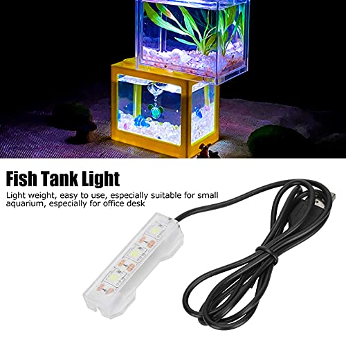 Small Aquarium Light, USB Fish Tank Light Water Plant Light Bar Desktop Mini Decoration LED Lamp for Office Desk Planted Freshwater Saltwater Betta Micro Landscape Daily Lighting Cold White