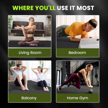 Stepwaver Large Exercise Mat, 6'x4'/7'x5'/8'x5'/9'x5'/10'x5'/12'x5'x8mm - size: 8x5FT