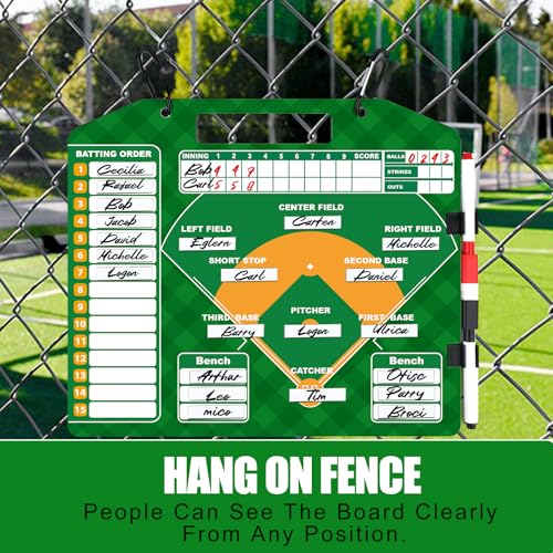 Magnetic Baseball Lineup Board, Baseball Clipboard for Coaches with Bag