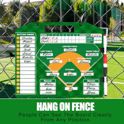 Magnetic Baseball Lineup Board, Baseball Clipboard for Coaches with Bag