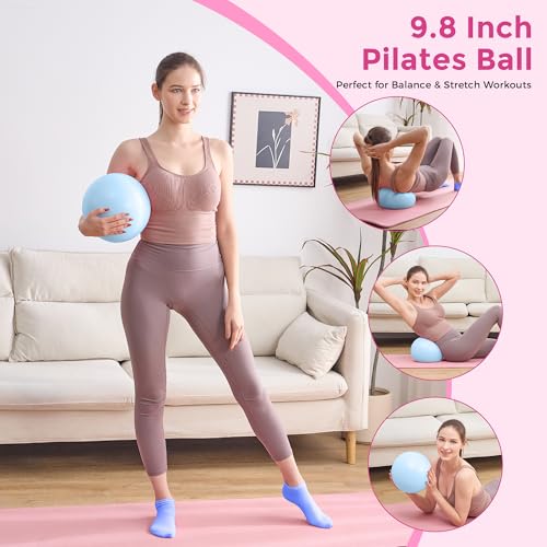 Home Pilates Kit Pilates Equipment Set for Women, Pilates Essentials Kit - color: Sky Blue - 13 Pieces Kit