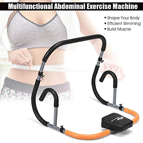 Goplus Ab Fitness Crunch, Portable Ab Roller for Core Strength, Sit Up, Abdominal Machine, Exercise Crunch Trainer Workout Exerciser for Home, Office, Gym