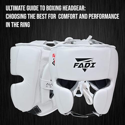 Authentic Series A2 Boxing Headgear - Premium Leather Head Guard for Kids and Adults in MMA, Kickboxing, Muay Thai, Karate, Martial Arts, and Taekwondo - color: White, size: Small-Medium