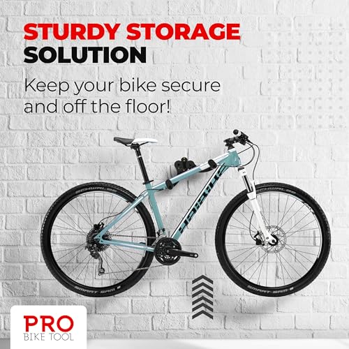 PRO BIKE TOOL Bike Rack for Garage Wall Mount - Horizontal Bike Storage - color: Black