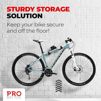 PRO BIKE TOOL Bike Rack for Garage Wall Mount - Horizontal Bike Storage - color: Black