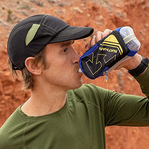 Nathan SpeedDraw Plus Insulated Handheld Water Bottle – Grip-Free Running Flask for Runners, Hiking, and Sports - color: Black / Metallic Gold