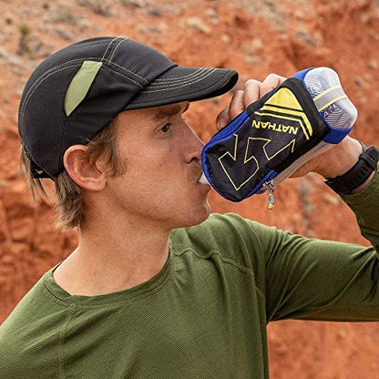Nathan SpeedDraw Plus Insulated Handheld Water Bottle – Grip-Free Running Flask for Runners, Hiking, and Sports - color: BK/DU/LL