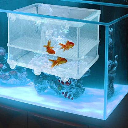 Hemobllo 1PC Fish breeding Tanks Fry net Breeder Fish net for Fish Tank Fry Breeder Tank Separation Net drip Acclimation kit Fish Tank Hatchery Water Changer Dripping Water White