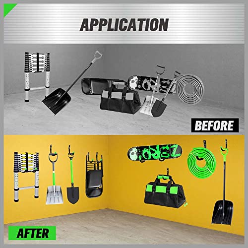 SWANLAKE Heavy Duty Garage Storage Utility Hooks, Utility Hooks for Garage Wall,Color Black (12PCS) - color: 12-Piece Green