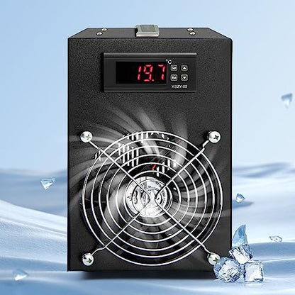 Aquarium Chiller Water Fish Shrimp Tank Cooler Cooling Machine Constant Temperature System Digital Tube Code Display Screen for Aquariums Seafood Markets Supermarkets Aquaculture (60L/15Gal)