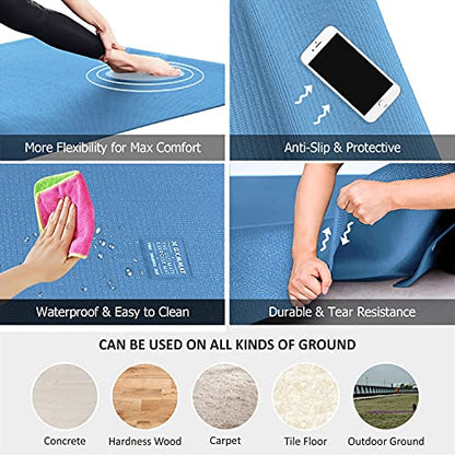 GXMMAT Large Yoga Mat 12'x6'/10'x6'/6'x8'(7mm) - color: Blue Sky, size: 6*8 FT