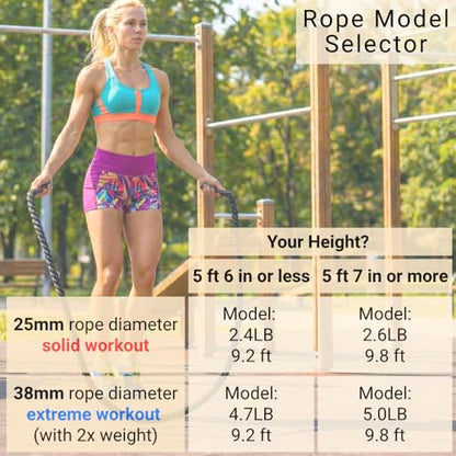 Weighted Jump Rope for Men and Women | Muay Thai Jump Rope - color: 2.6LB 9.8 ft