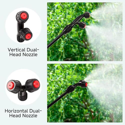 40'' Acid Resistant Sprayer Wand with 4 Types of Nozzles, Pump Replacement Sprayer Wand with 1/4" & 3/8" Brass Barbs and 2 Hose Clamps