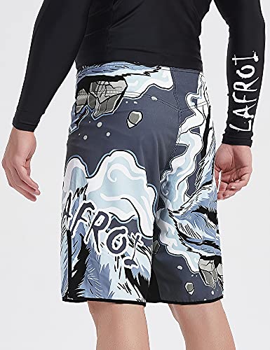 LAFROI Mens MMA Cross Training Boxing Shorts Trunks Fight Wear with Drawstring and Pocket-QJK01 - color: La Werewolf, size: Medium