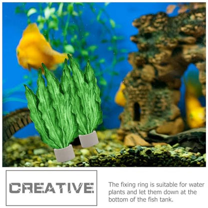 iplusmile Aquarium Plant Holder Rings 1.77In Ceramic – Weighted Anti-Float Secure Fixing – for Fish Tanks Freshwater Aquariums Shrimp Tanks for Live Aquatic Plants Grass Decor
