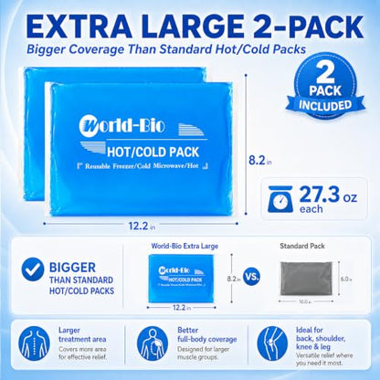 Large Gel Ice Packs for Injuries, 2 Pack - color: 12.2" X 8.2" - 2 Ice Packs