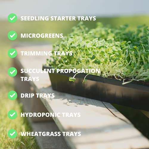 1020 Seed Starting Trays - 5-Pack Reusable Plastic Germination Trays for Microgreens & Seedlings - color: Black