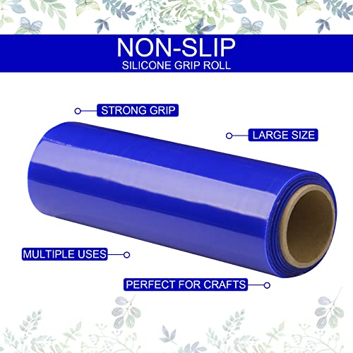 Treela 1 Rolls Non Slip Material Roll, 8 Inch x 3.25 ft Silicone Roll Cut to Size Blue Non Slip Mat Large Table Pads for Baking Drawer Crafts Counter Eating Aids Drawer