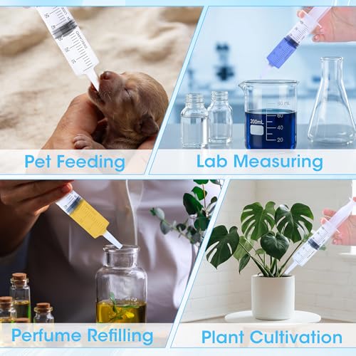 3 Pack 60mL Plastic Syringes for Liquid - Large Syringe Without Needle for Liquid, Measurement & Scientific Labs