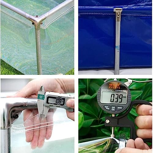 Transparent Fish Pond Thicken Canvas Pool, Above Ground Swimming Pool PVC Canvas with Steel Frame Ponds Fish Tank Koi Goldfish for Rain Barrel Water Collector (Color : Cle