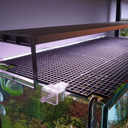 LINLAN Fish Tank Anti-Jump Set, Aquarium Lid, 8 Pieces Plastic Grid with 6 Brackets and 20 Cable Ties, Cover for Rimless Aquarium