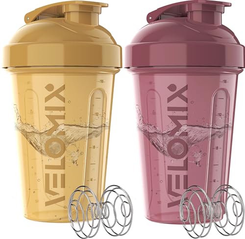 VELOMIX 2 Pack 20oz Protein Shaker Bottle for Protein Mixes, Berry Surf - color: B8) Berry Surf