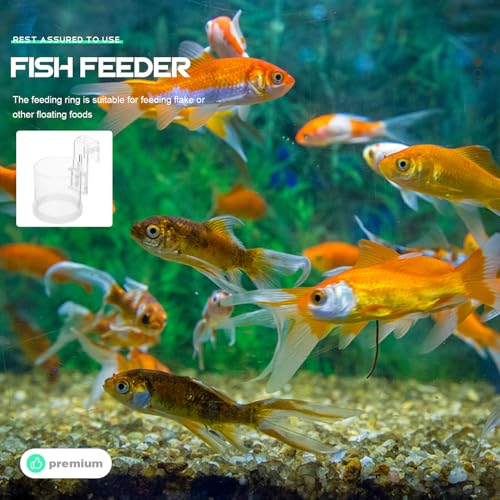 Acrylic Fish Feeding Ring for Aquarium Tank, Lightweight Floating Feeder Circle, Large Size Fish Food Dispenser for Aquarium Supplies