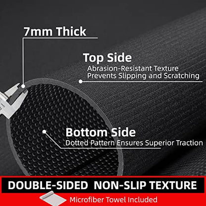 GymCope Large Exercise Mat for Home Workouts, 12x6/10x6/9x6/8x6/7x5/6x4 ft - color: 9'*6'Black