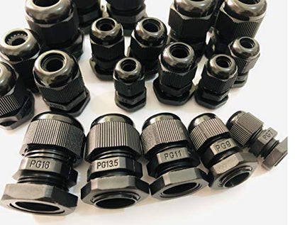 20pcs Cable Gland Waterproof Adjustable 3-13mm Cable Connectors PG7 PG9 PG11 PG13.5 PG16 Plastic Cable Gland Joints Wire Protectors