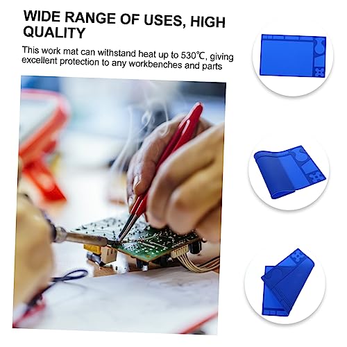 Heat-Resistant Silicone Insulation Work Mat for Electronics Repair Anti-Slip 38 x 28 cm Gray Magnetic Design Style