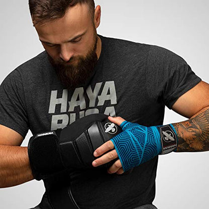 Hayabusa 4.0 Perfect Stretch Boxing Hand Wraps | Boxing Hand Wraps, Boxing Wraps, Muay Thai Hand Wraps, Wrist Wraps Boxing, Hand Wraps for Boxing Gloves, 180 Inch Hand Wraps - color: Blue Geo, size: 180"