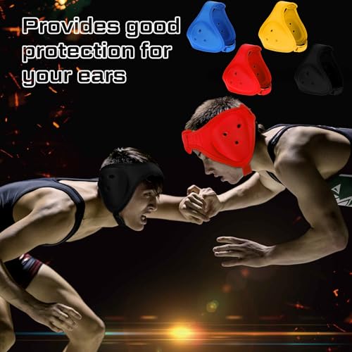 Jerify 4 Pcs Wrestling Headgear Ear Guards Soft Head Protection | Youth Wrestlers Training, Grappling Protection with Adjustable Straps, Soft Comfort Design for Boys Girls, Multi-color