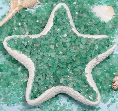 1LB Crystal Chips Stone Crushed Quartz Tumbled 3-5mm Undrilled Mini Irregular Shaped Decorative Rocks for Aquarium Gravel, Fish Tank,Vase Fillers,Succulent Pots (Green Aventurine, 1LB)