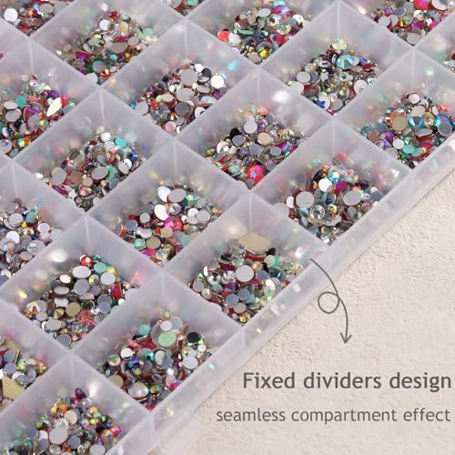 42 Grids Clear Large Plastic Organizer Box With Dividers, Bead Organizers And Storage Compartment Container For Nail Accessories/Jewelry/Craft/Screw/Small Parts/Diamond Painting Art Tools