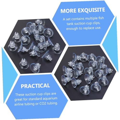 Cabilock 18pcs Fish Tank Hose Holder Clips with Rubber Suction Cups, Aquarium Airline Tube Clips for Air Pump Accessories, Sturdy Aquarium Organizer for Freshwater and Saltwater Tanks