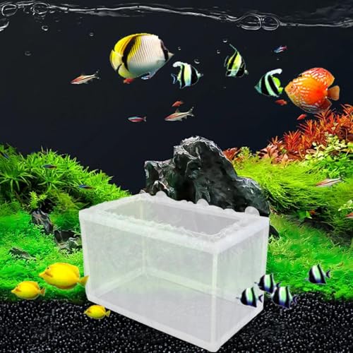 Aquarium Breeding Box - Mesh Box Fish Breeding Tanks, Aquarium Breeder Box, Fish Fry Hatchery, Juvenile Separation Net with Suction Cups, Nursery for Guppy Shrimp - color: large