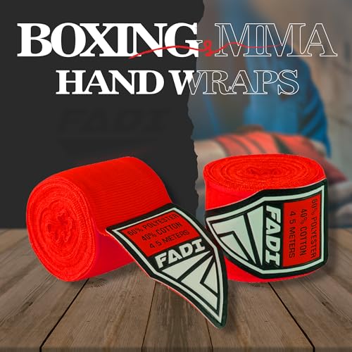 180-Inch Boxing Hand Wraps for Men & Women - Elastic Inner Gloves for Boxing, MMA, Kickboxing, Muay Thai - Pair (Green) - color: Red