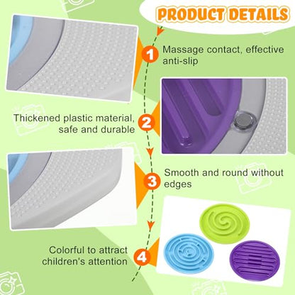 Balance Board with Maze for Kids, 20 Inch Labyrinth Wobble Board with 2 Balls & 3 Replacement Labyrinth Disks Plastic Rocking Seesaw Sensory Training for Boys Girls Indoor Outdoor