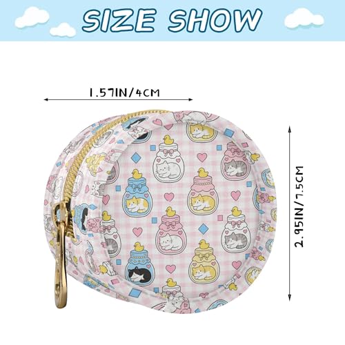 OTVEE Pacifier Case Cat Jar Aquarium Print Printed Waterproof Pacifier Holder Pouch with Metal Hook Clip Round Small Soother Storage Bag for Diaper Bag Stroller - color: Cat Jar Aquarium Print