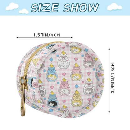 OTVEE Pacifier Case Cat Jar Aquarium Print Printed Waterproof Pacifier Holder Pouch with Metal Hook Clip Round Small Soother Storage Bag for Diaper Bag Stroller - color: Cat Jar Aquarium Print
