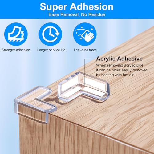 Corner Protectors, 12 Pack, Baby Proofing Corner Guards, Clear and Transparent Corner Bumper & Edge Cushion for Furniture, Table, Cabinet Sharp Corner & Edge, Baby Safety Material (L-Shaped)